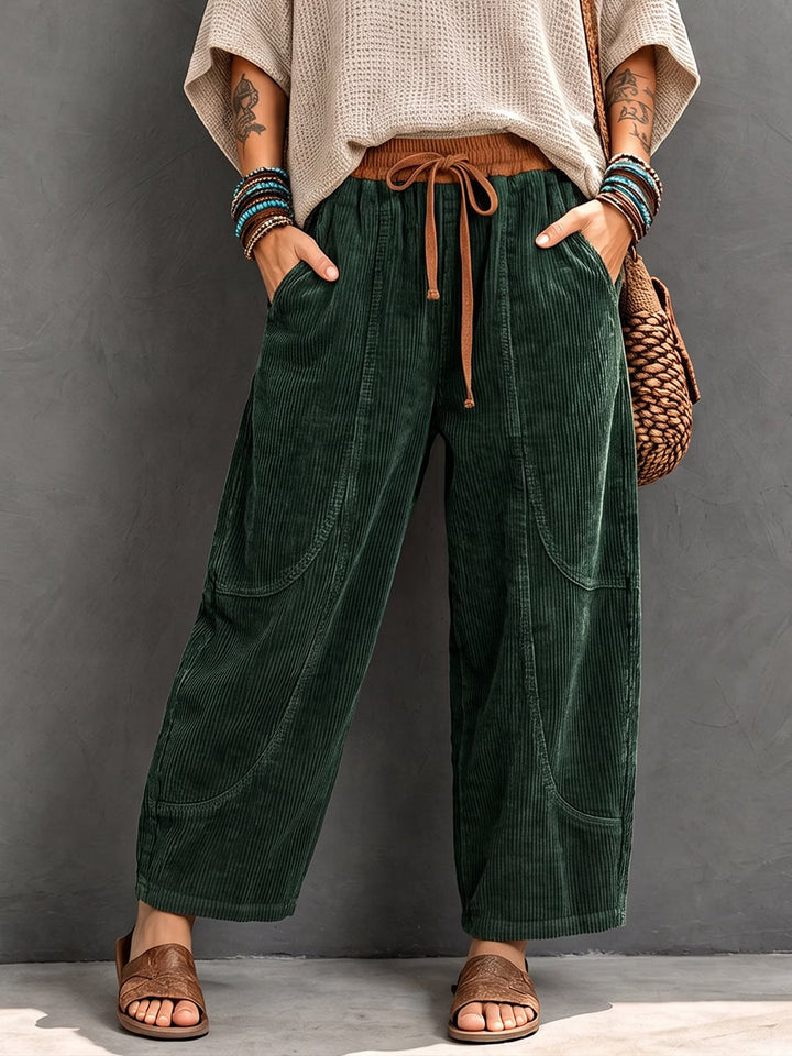 Basma - Relaxed Drawstring Corduroy Trousers