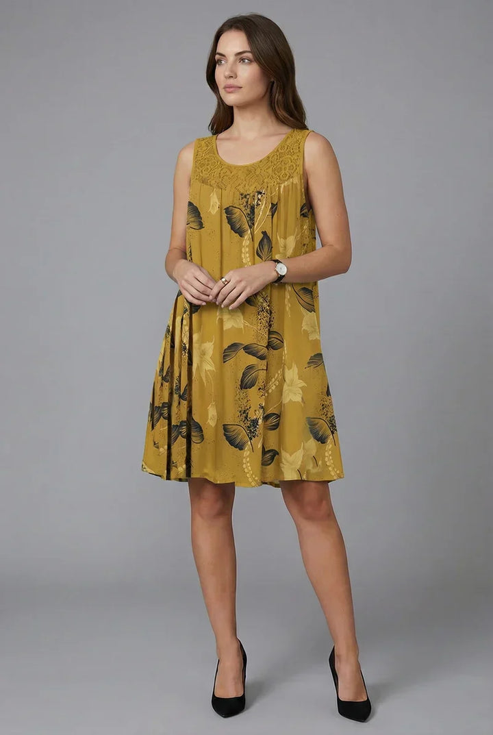 Ariadne - Elegant Floral Print Shift Dress