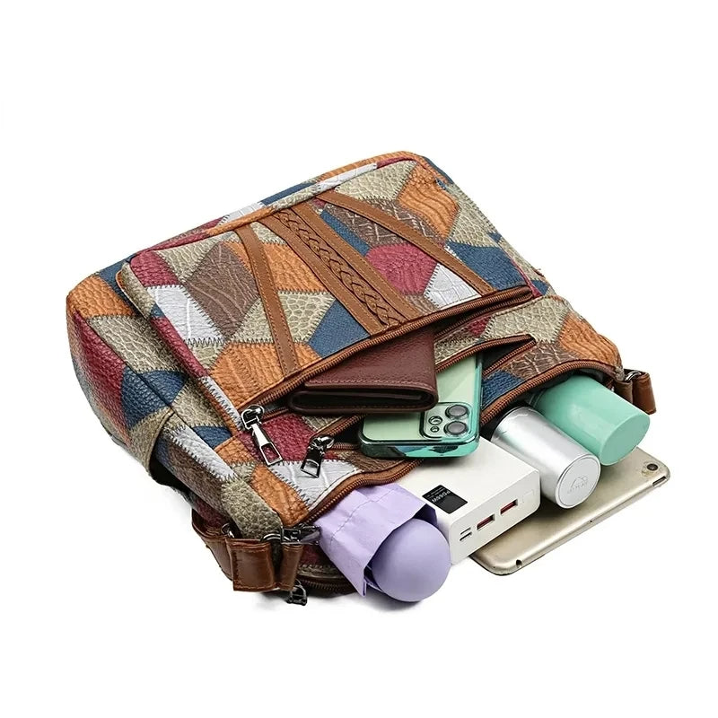 Lauranique - Soft-Touch Patchwork Crossbody Bag