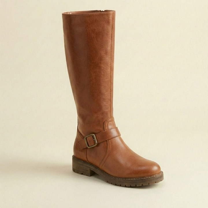 Estera - Sleek Double-Zip Block-Heel Boots