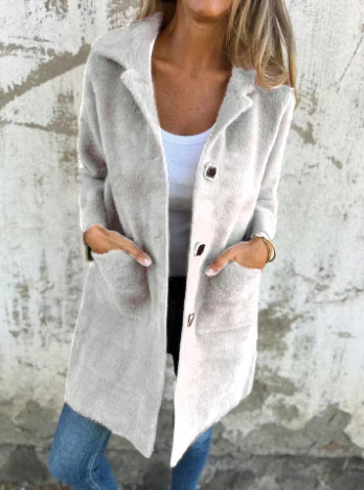 Fia - Soft Touch Button Front Longline Coat