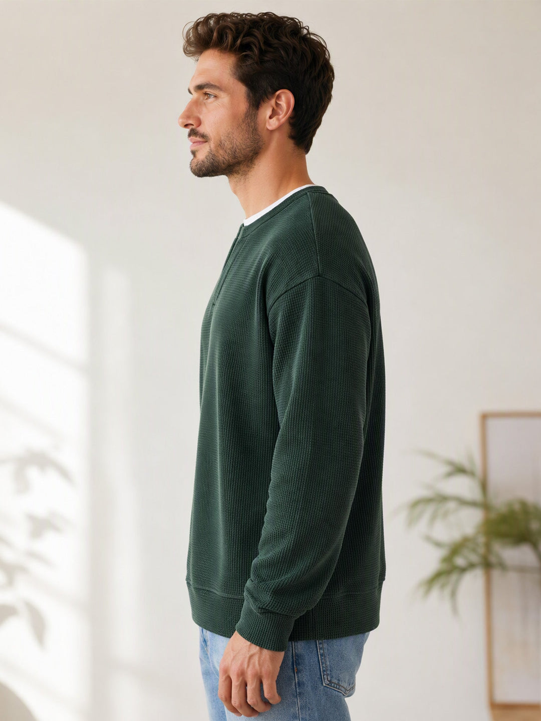 Oswald - Textured Waffle Long Sleeve Tee
