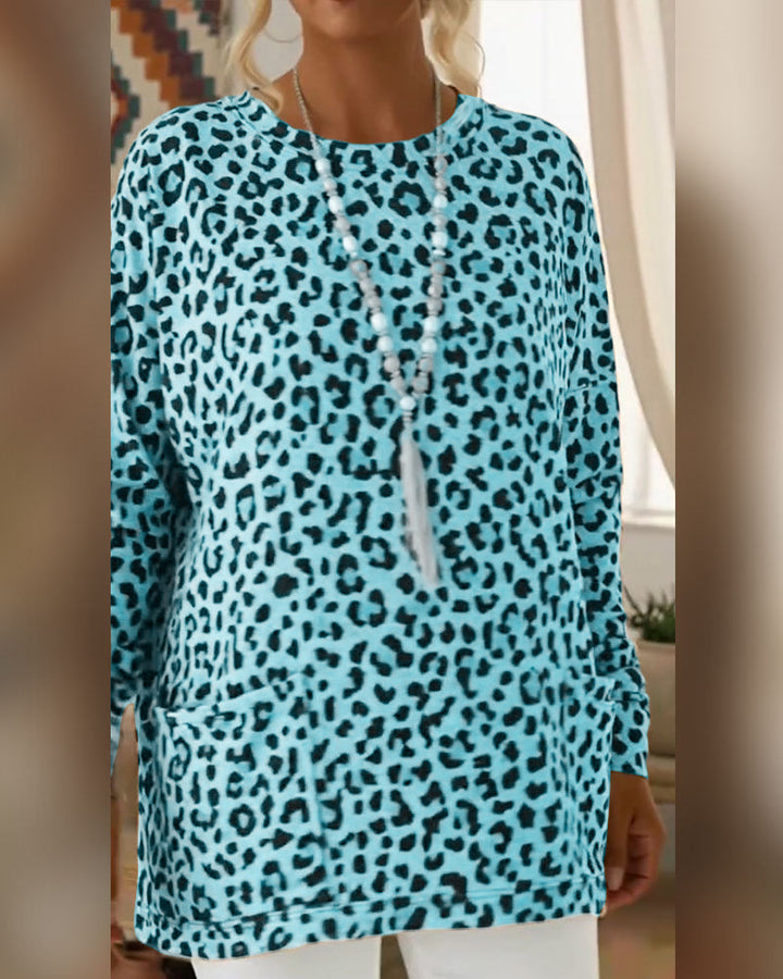 Primelia - Soft-Touch Leopard Long Sleeve Top