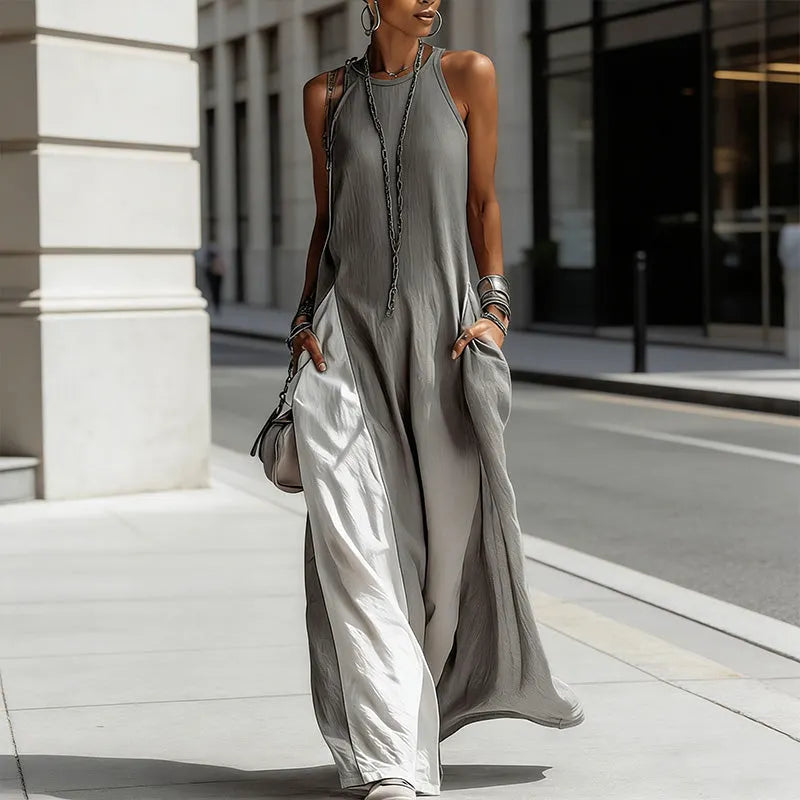 Zarella - Soft-Touch Colorblock Maxi Dress
