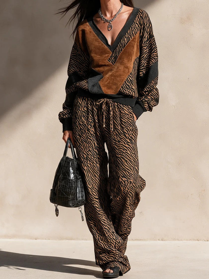 Jorie - Soft-Touch Animal-Print Co-ord Set
