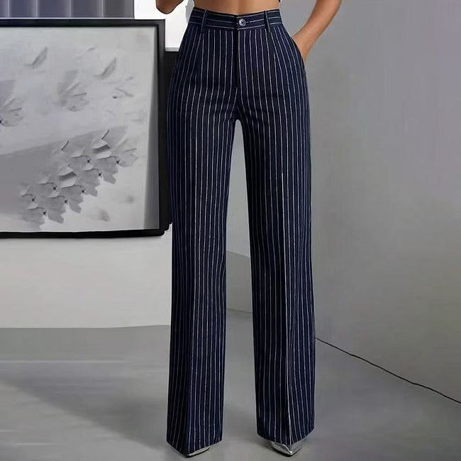 Blyss - Elegant Pinstripe Wide Leg Trousers