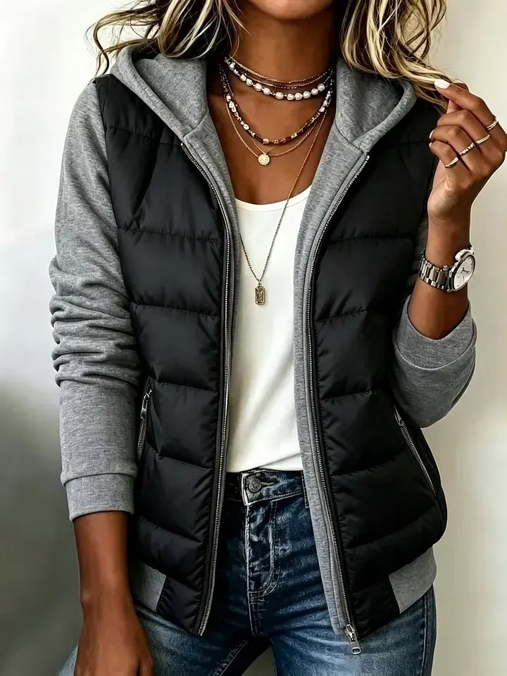 Rhiain - Quilted Hooded Zip Up Jacket