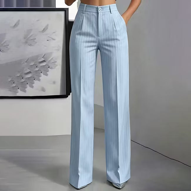 Blyss - Elegant Pinstripe Wide Leg Trousers