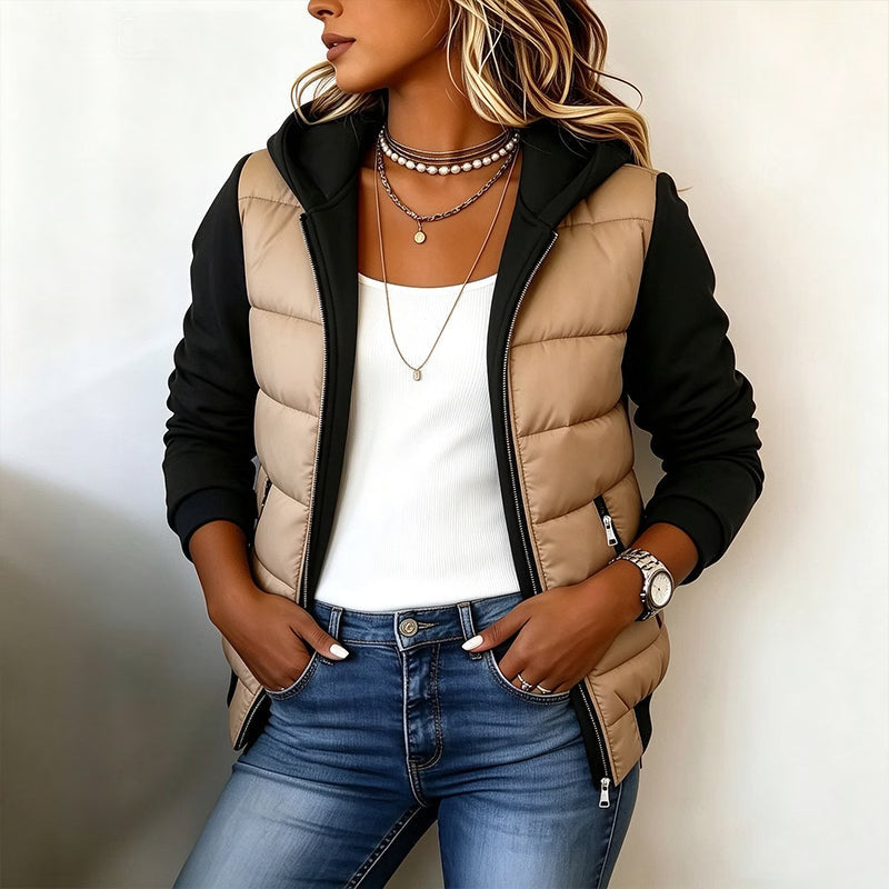 Rhiain - Quilted Hooded Zip Up Jacket