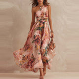 Alisa - Ethereal One-Shoulder Floral Maxi Dress
