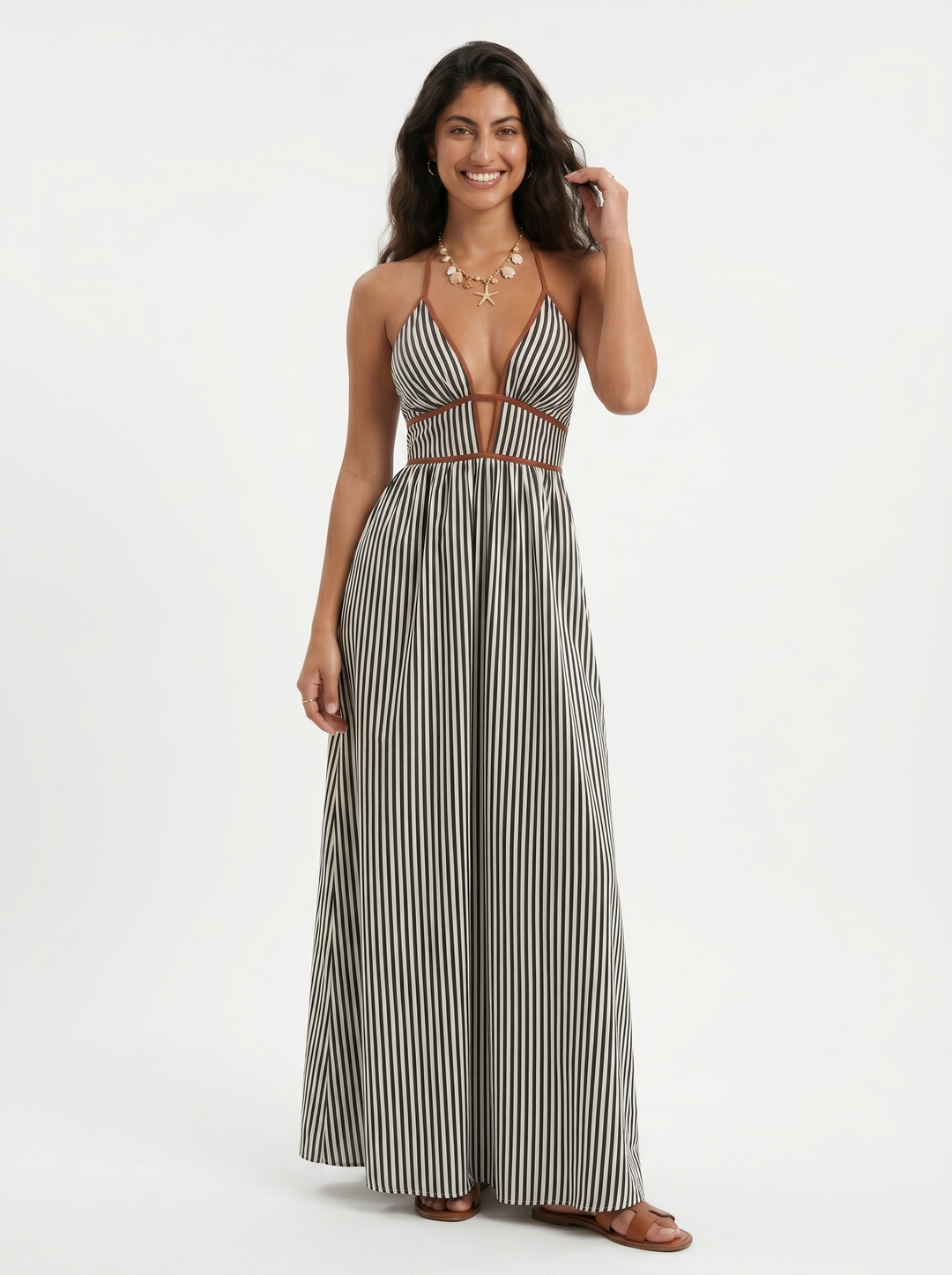 Lilliet - Sculptural Halter Maxi Dress