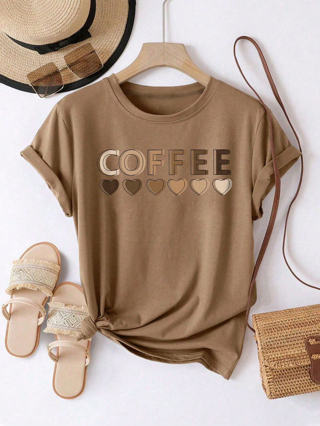 Sarai - Coffee Heart Graphic T-Shirt