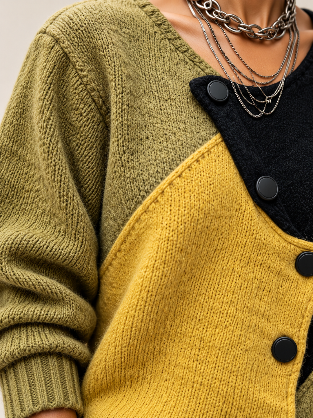 Ismay - Asymmetric Button-Front Cardigan