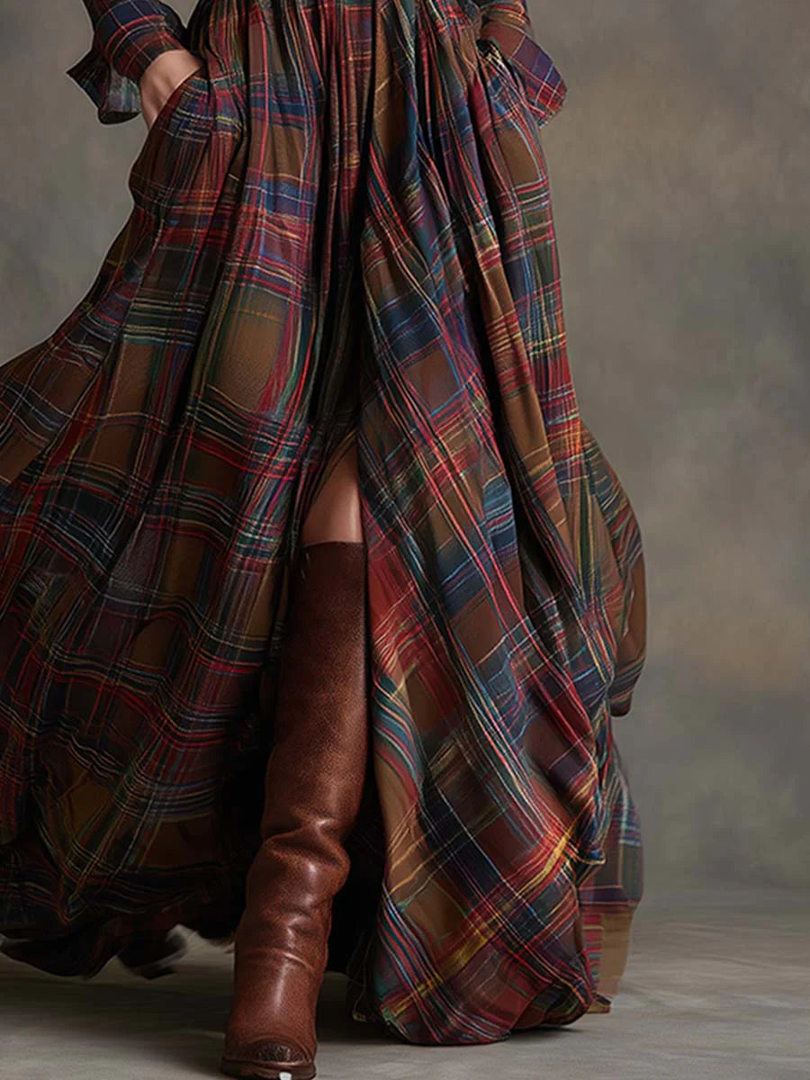 Caralisse - Premium Check Maxi Dress