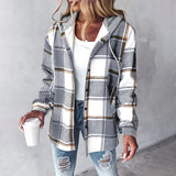 Marla - Plaid Layered Hooded Shirt Jacket