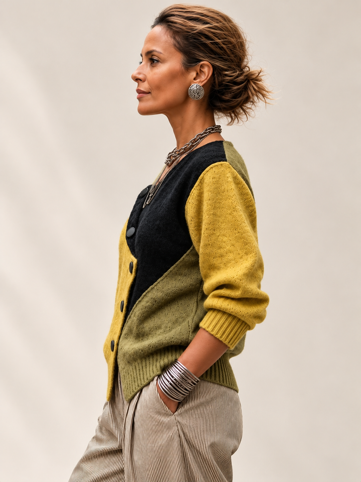 Ismay - Asymmetric Button-Front Cardigan
