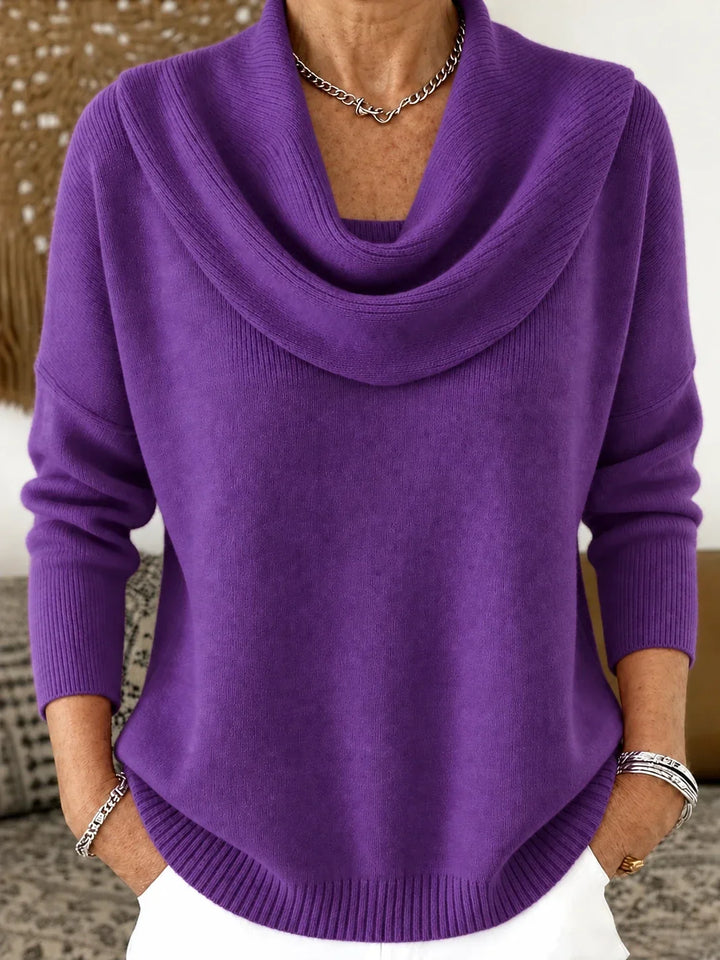Esti - Soft-Touch Draped-Neck Jumper