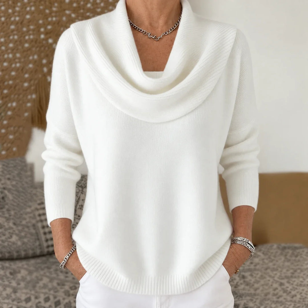 Esti - Soft-Touch Draped-Neck Jumper