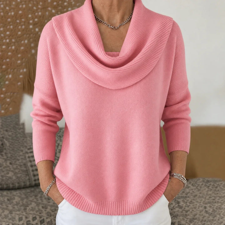 Esti - Soft-Touch Draped-Neck Jumper