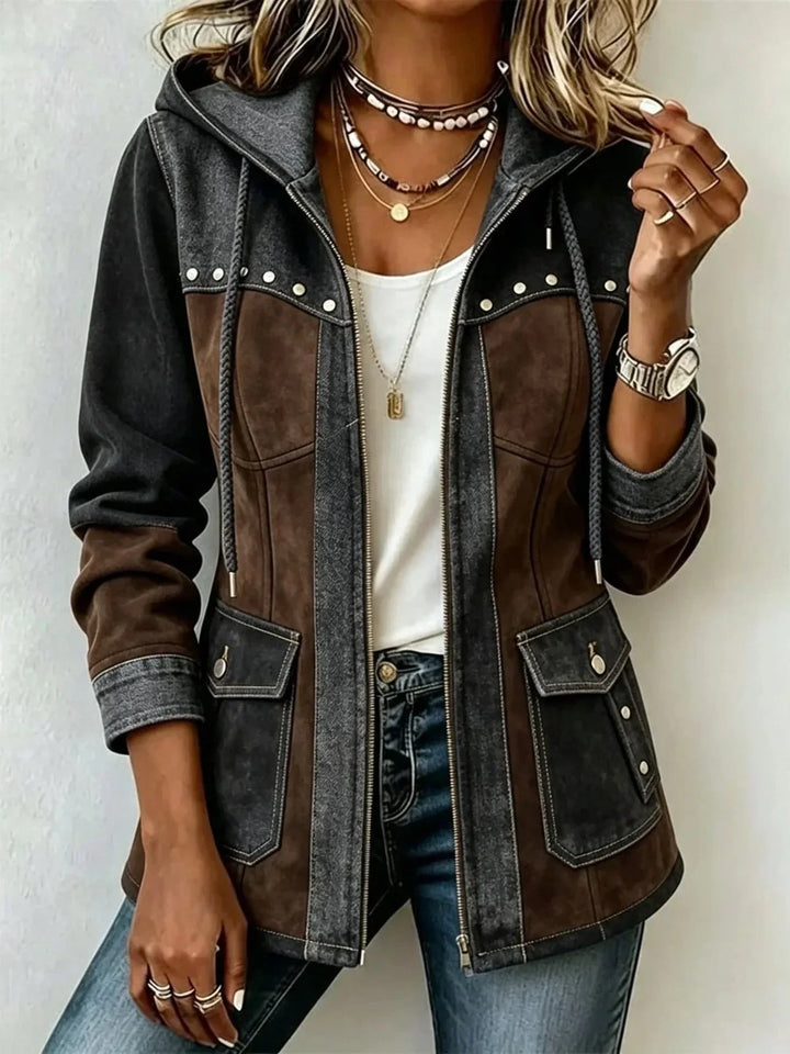 Aneska - Textured Hooded Jacket