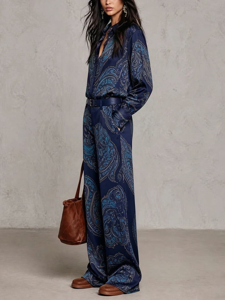 Jessamira - Silky Paisley Two-Piece Set