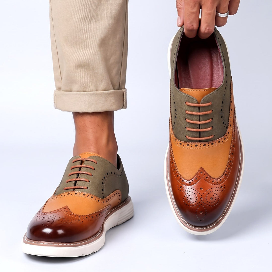 Adwin - Polished Two-Tone Oxford Shoes