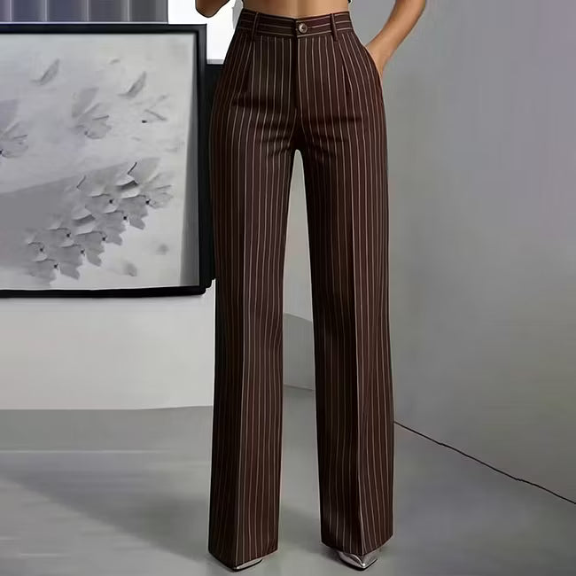 Blyss - Elegant Pinstripe Wide Leg Trousers