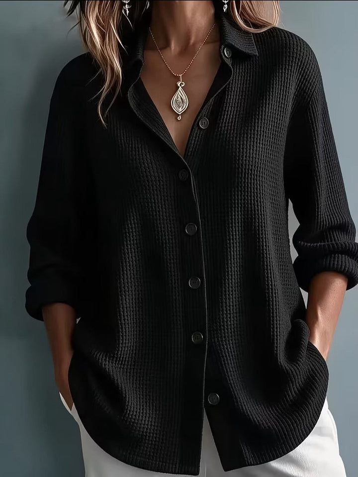 Imelda - Soft-Touch Long-Sleeve Blouse