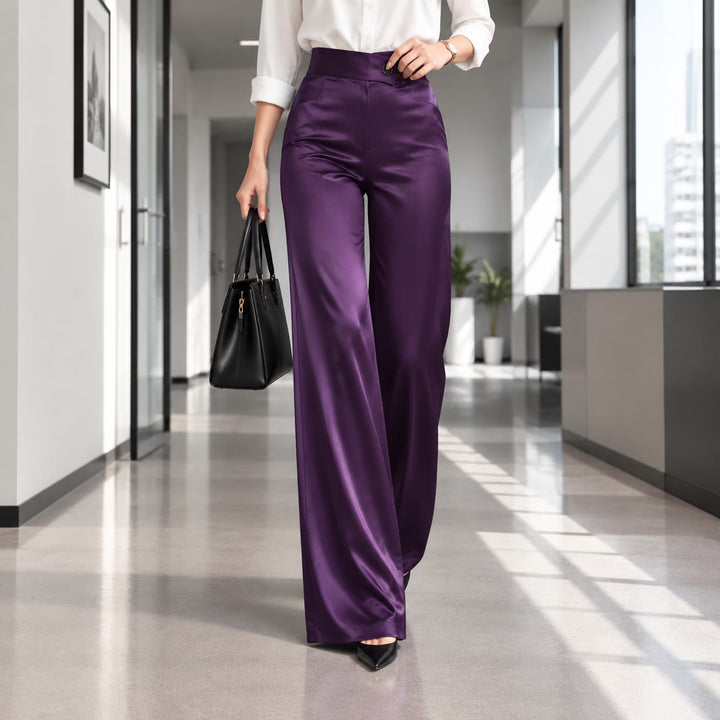 Anouk - Elegant High Waist Wide Leg Trousers