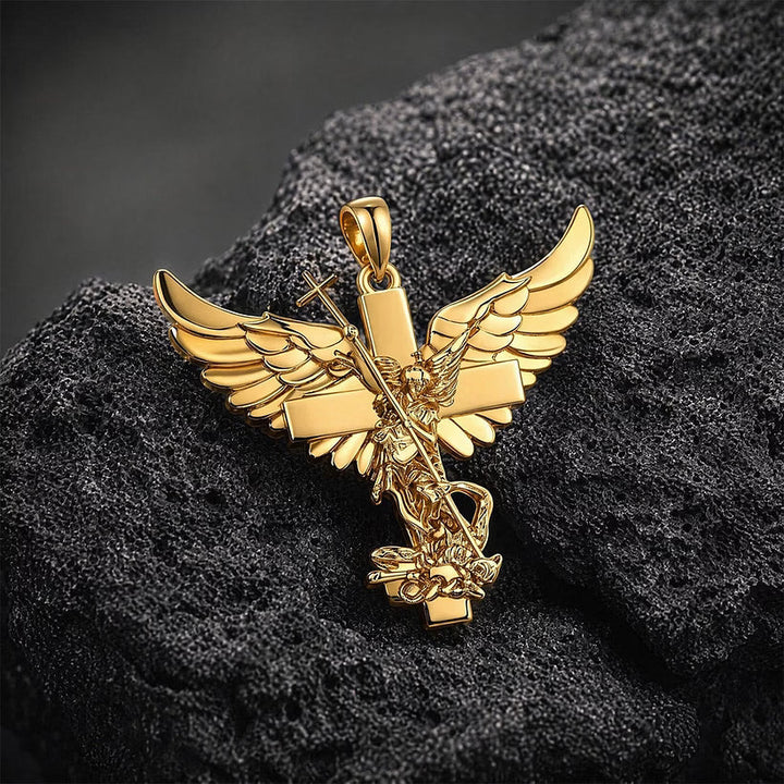 Klaus - Winged Angel Cross Pendant Necklace