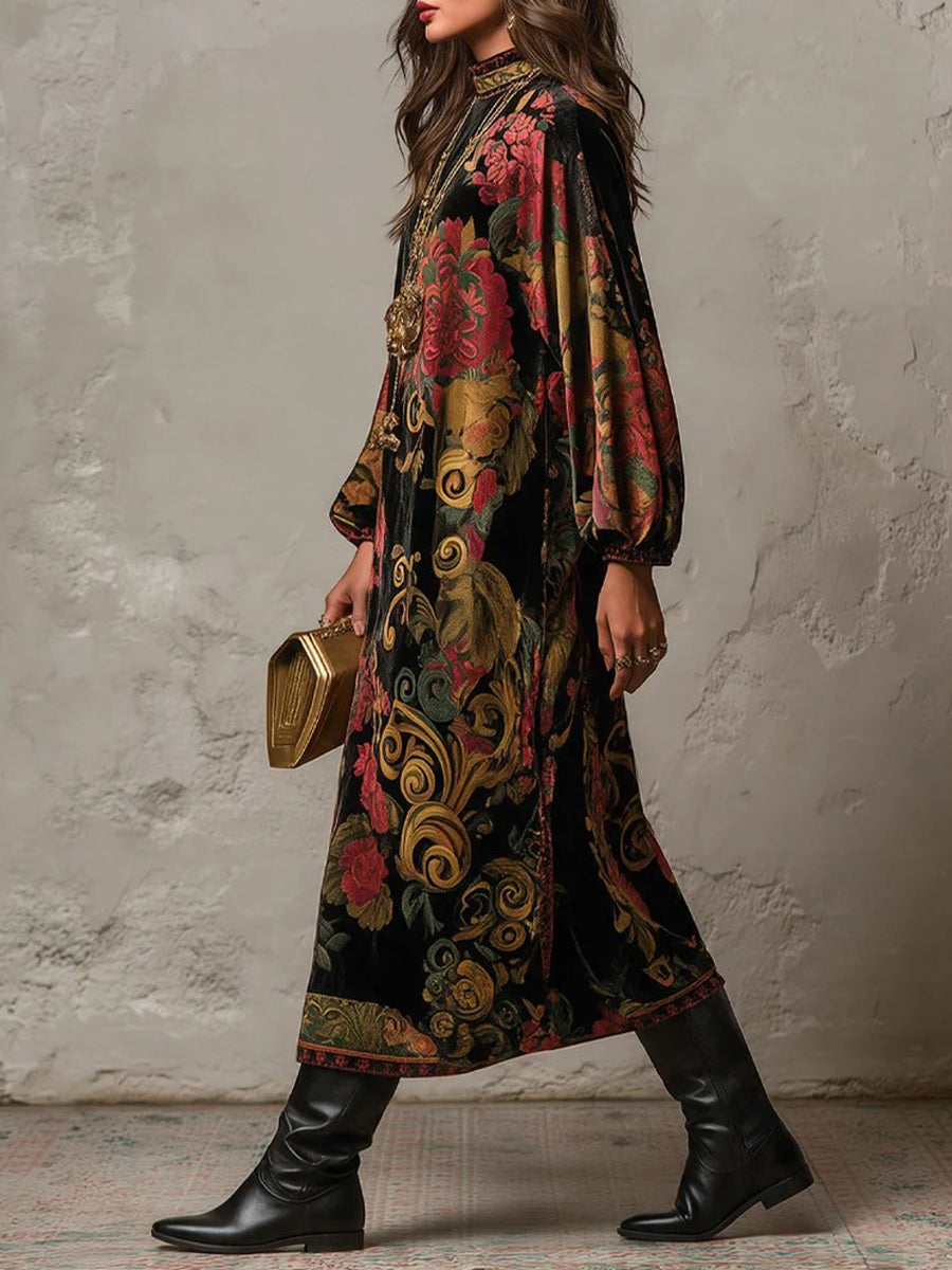 Gwenno - Luxe Printed Midi Dress