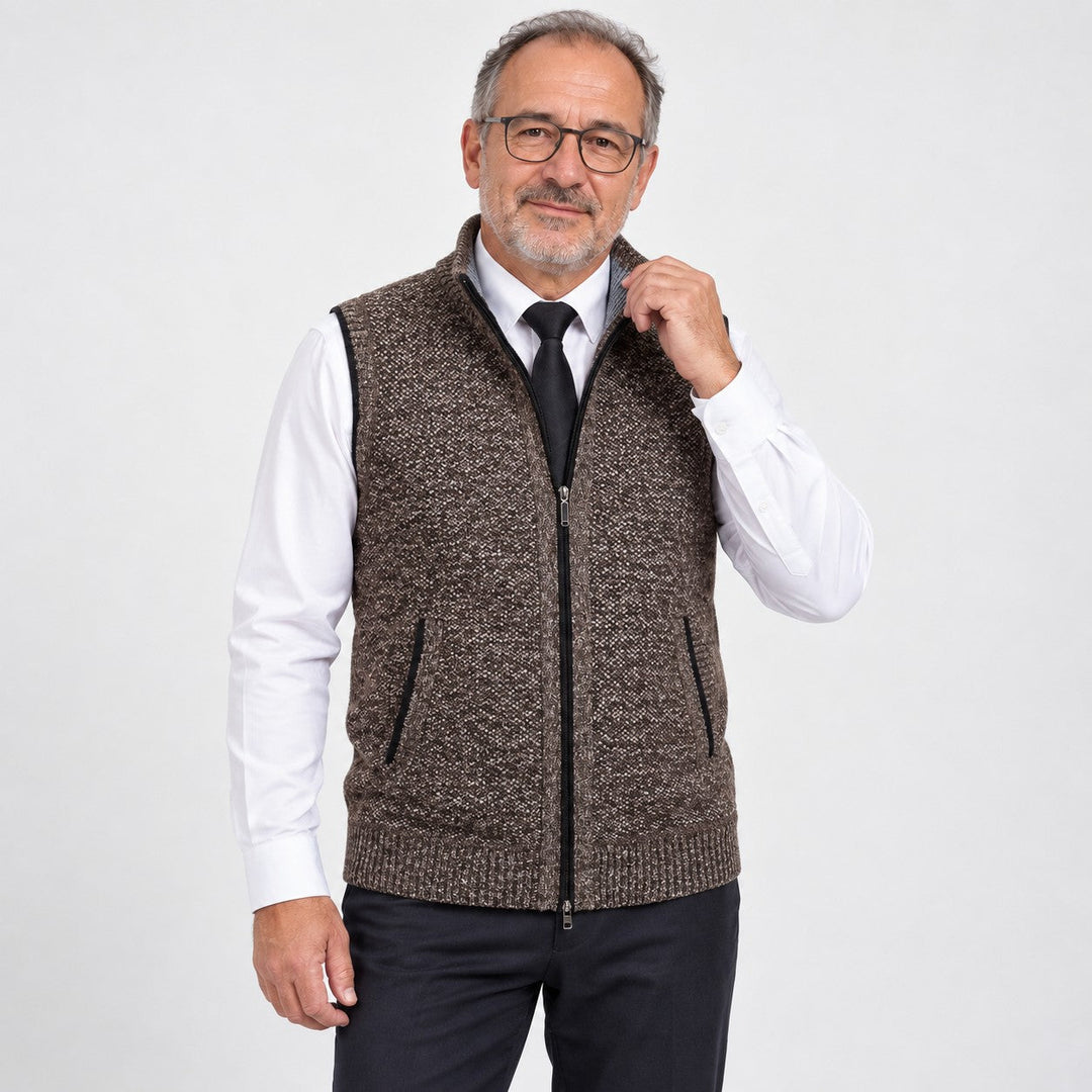 Flossie - Layered Zip-Front Knitted Gilet