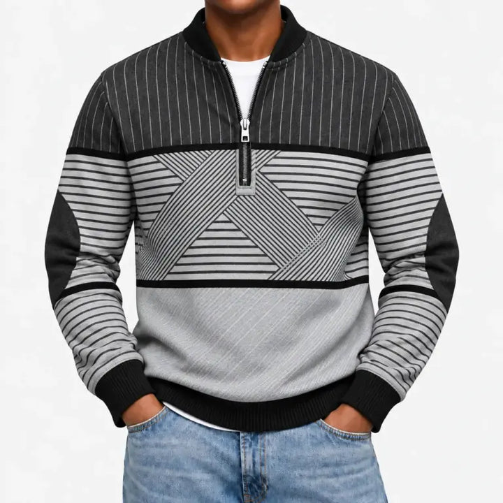 Ifan - Geometric Half Zip Jumper