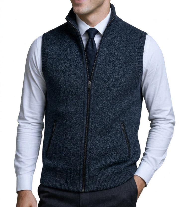 Flossie - Layered Zip-Front Knitted Gilet