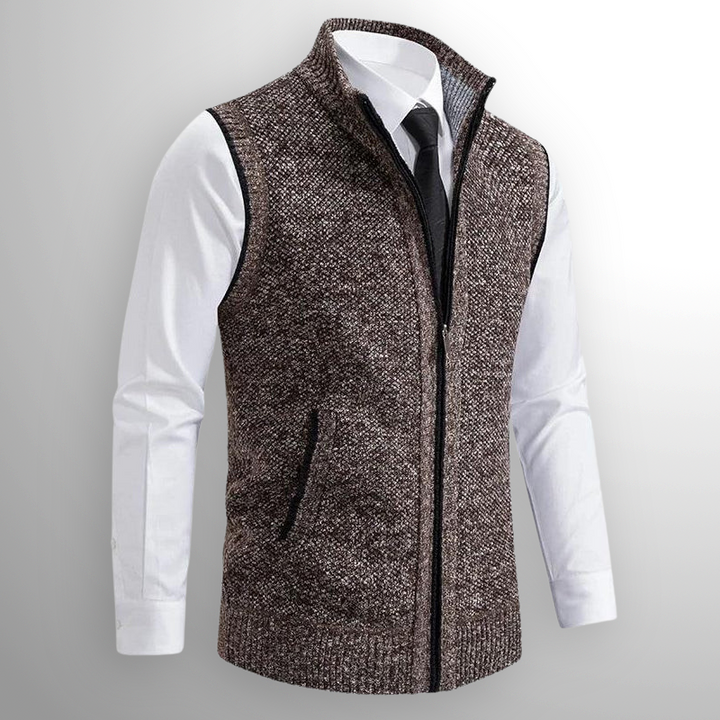 Flossie - Layered Zip-Front Knitted Gilet