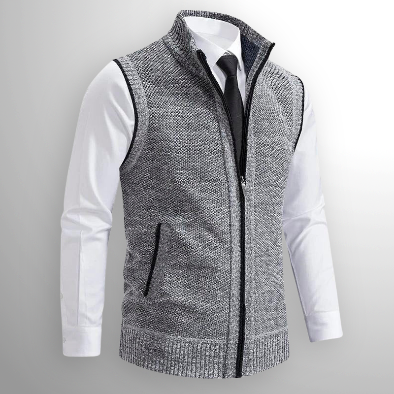 Flossie - Layered Zip-Front Knitted Gilet
