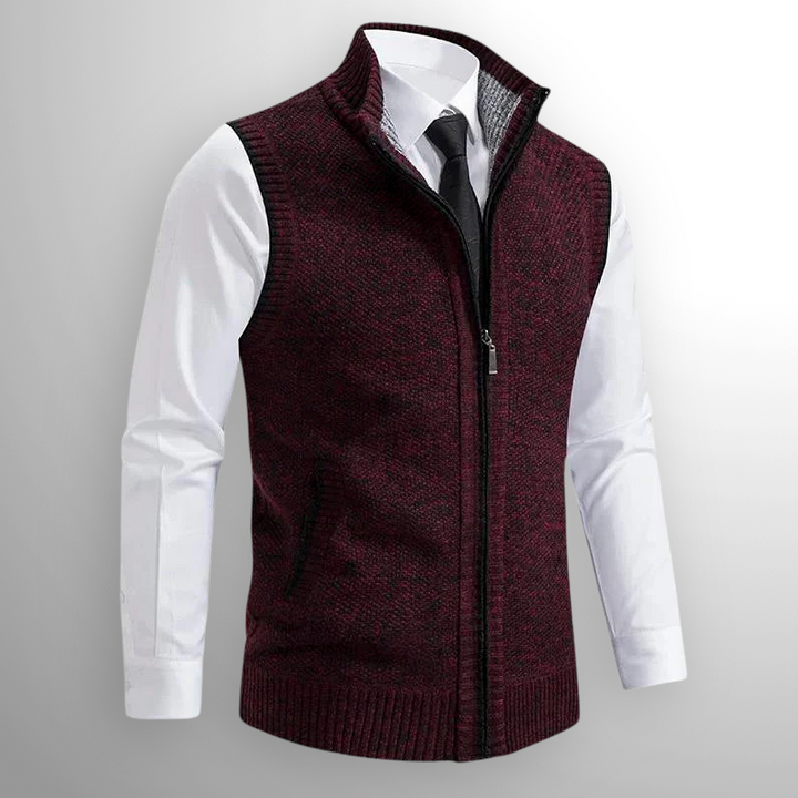 Flossie - Layered Zip-Front Knitted Gilet